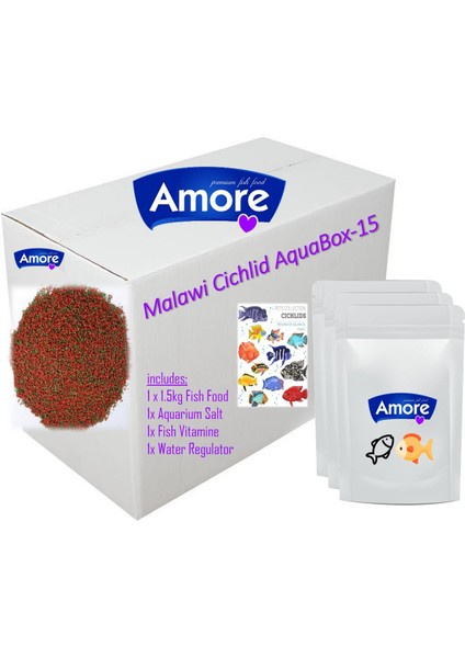 Cichlid Mix Granules Balık Yemi 1.5kg ve Akvaryum Bakım Seti Aquabox-15 fiyatları