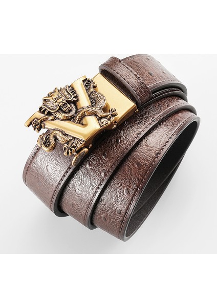 Bakır Toka V Ejderha Erkek Devekuşu Desenli Kemer (Yurt Dışından) fiyatları