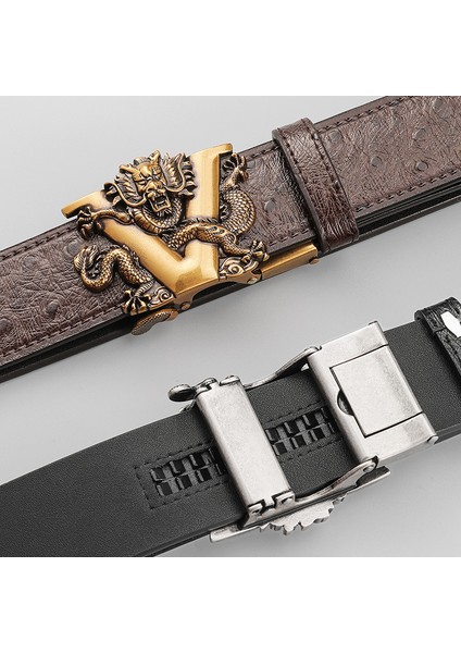 Bakır Toka V Ejderha Erkek Devekuşu Desenli Kemer (Yurt Dışından) fırsatları