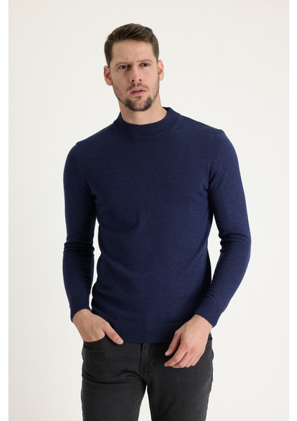 Yarım Balıkçı Yaka Regular Fit Pamuklu Triko Kazak fiyatları