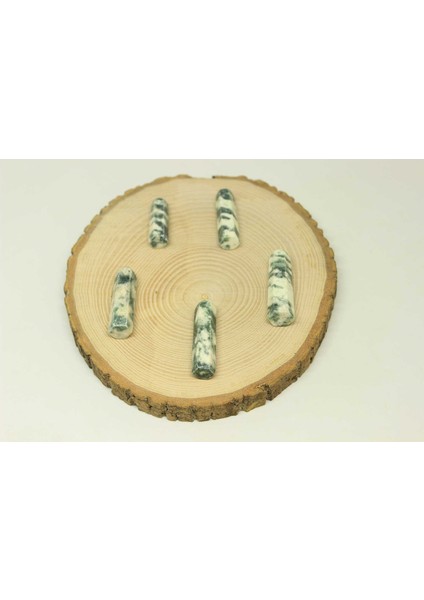 Yosunlu Akik Taşı Piramit Uçlu