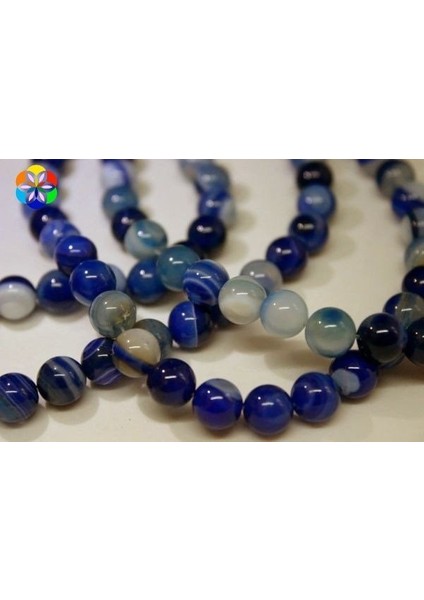 Akik Taşı Yarım Dizi 8mm (4001) (18CM Uzunluğundadır)