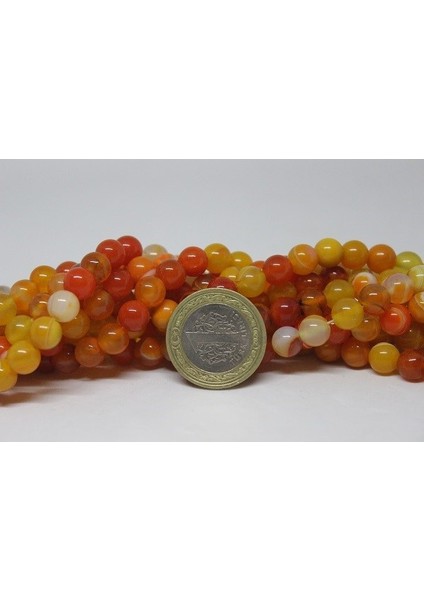 Akik Taşı Yarım Dizi 8mm (17300) (18CM Uzunluğundadır) fiyatları