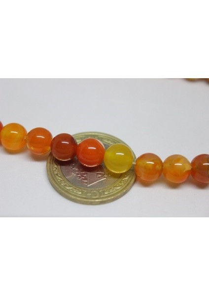 Akik Taşı Yarım Dizi 8mm (17300) (18CM Uzunluğundadır) indirimleri