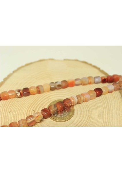 Akik Taşı Küp Şekilli 7-8mm Aralığı Yarım Dizi (24245) (18CM Uzunluğundadır) fiyatları