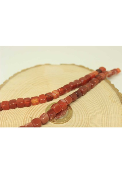 Akik Taşı Küp Şekilli 7-8mm Aralığı Yarım Dizi (24235) (18CM Uzunluğundadır) fiyatları