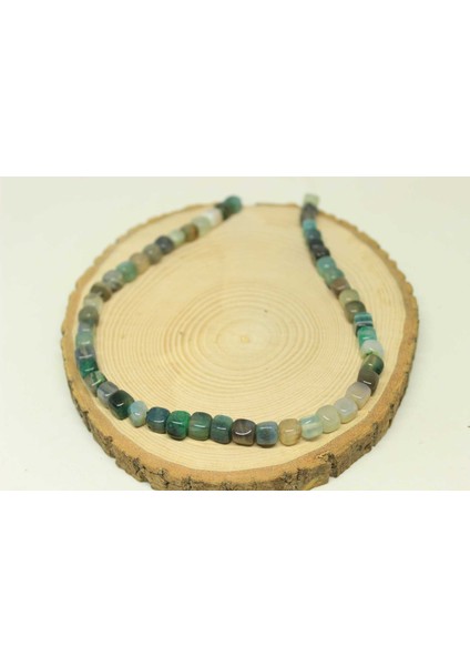 Akik Taşı Küp Şekilli 7-8mm Aralığı Yarım Dizi (24225) (18CM Uzunluğundadır) modelleri