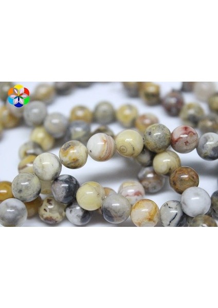 Akik Taşı Yarım Dizi 8mm (6001) (18CM Uzunluğundadır)