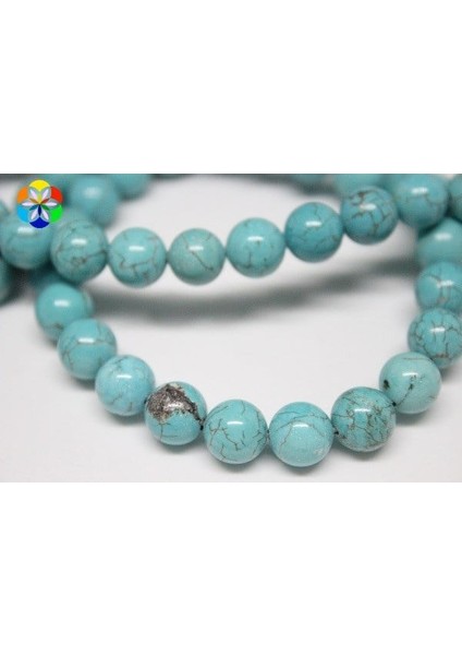 Turkuaz Taşı Yarım Dizi Royal Quality 8mm (18CM Uzunluğundadır)