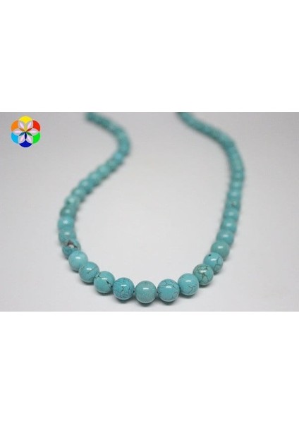 Turkuaz Taşı Yarım Dizi Royal Quality 8mm (18CM Uzunluğundadır) fiyatları