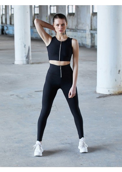 Fermuarlı Siyah Spor Büstiyer fırsatları