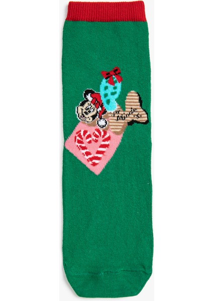 Yılbaşı Temalı Minnie Mouse Çorap Lisanslı Baskılı