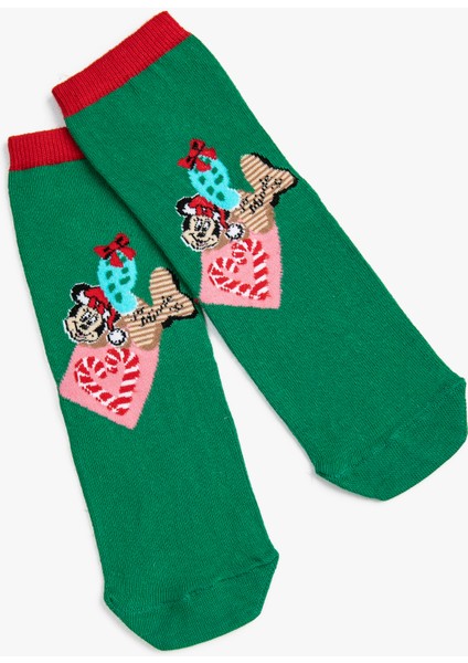Yılbaşı Temalı Minnie Mouse Çorap Lisanslı Baskılı fiyatları
