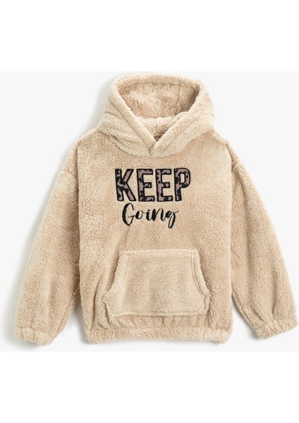 Peluş Kapüşonlu Sweatshirt