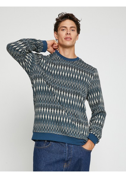 Patterned Knitwear Sweater Crew Neck