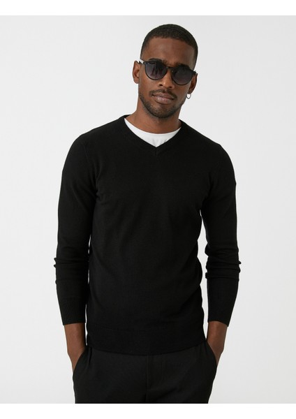 Basic Knitwear Sweater V Neck