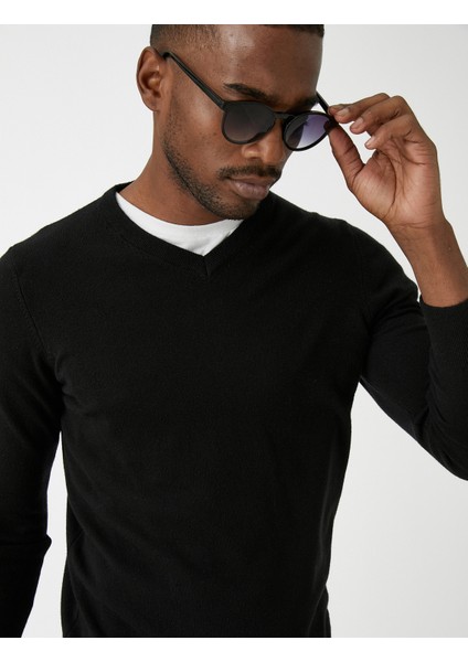 Basic Knitwear Sweater V Neck