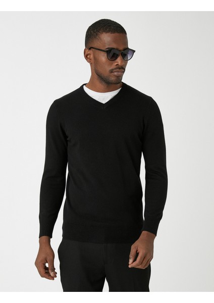 Basic Knitwear Sweater V Neck