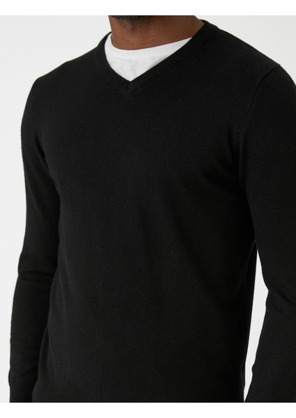 Basic Knitwear Sweater V Neck