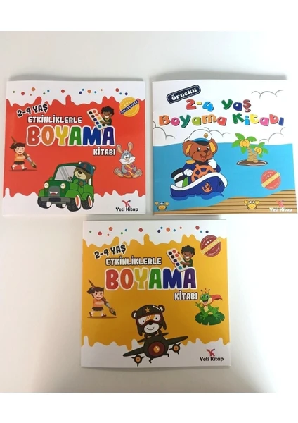 2-4 Yaş Etkinliklerle Boyama Kitabı Seti (3 Kitap)