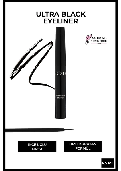 Ultra Black Eyeliner Kıl Fırça Uçlu