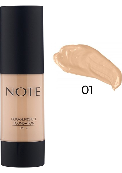 Note Detox & Protect Fondöten Canlandırıcı Etki 01 Beige