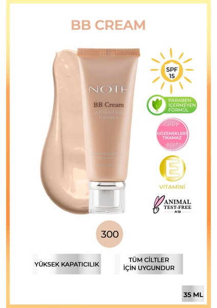 BB Cream - BB Krem Doğal Kapatıcılık 300 Light Beige - Yeni Açık Ton