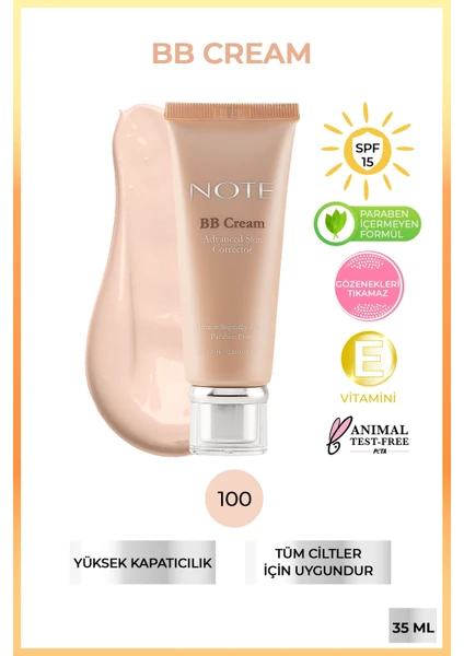 BB Cream - BB Krem Doğal Kapatıcılık 100 Porcelain - Yeni Açık Ton