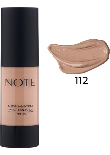 Mattifying Extreme Wear Mat Bitişli SPF 15 Kapatıcı Fondöten 112