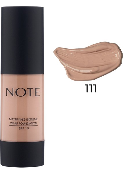 Mattifying Extreme Wear Mat Bitişli SPF 15 Kapatıcı Fondöten 111