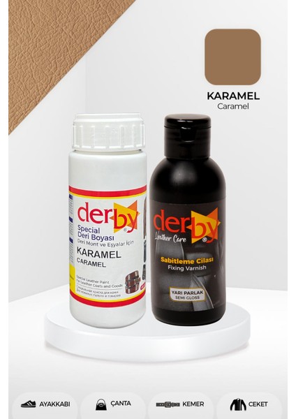 Special Deri Boyası ve Cilası - 2'li Set / Mont - Eşya - Çanta - Cüzdan - Kemer 100 ml - Kartela Renkleri