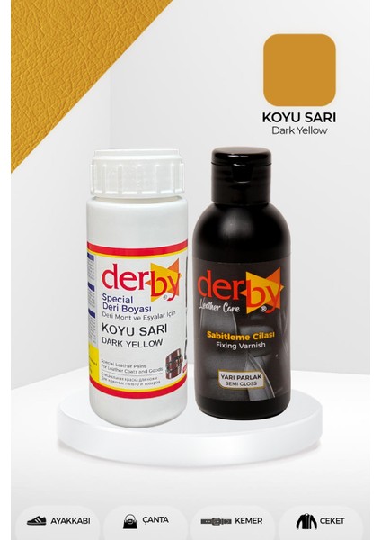 Special Deri Boyası ve Cilası - 2'li Set / Mont - Eşya - Çanta - Cüzdan - Kemer 100 ml - Kartela Renkleri