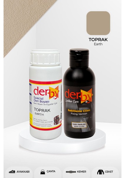 Special Deri Boyası ve Cilası - 2'li Set / Mont - Eşya - Çanta - Cüzdan - Kemer 100 ml - Kartela Renkleri