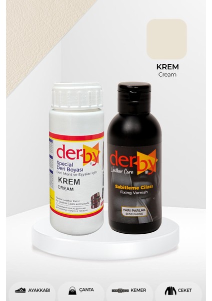 Special Deri Boyası ve Cilası - 2'li Set / Mont - Eşya - Çanta - Cüzdan - Kemer 100 ml - Kartela Renkleri