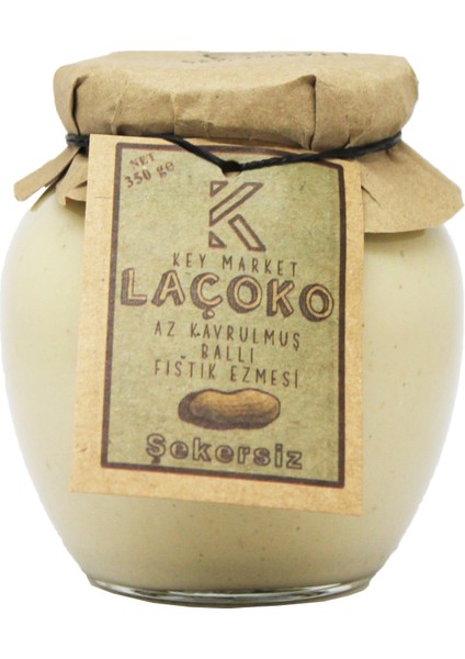 Şekersiz, Katkısız, Glutensiz, Doğal Az Kavrulmuş (ÇİĞ) Ballı Yer Fıstığı Ezmesi (350 Gram)