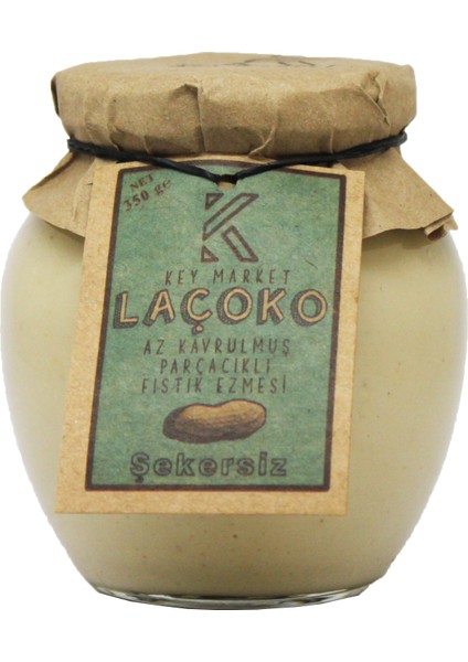 350 Gram Şekersiz, Katkısız, Glutensiz, Vegan, Doğal Az Kavrulmuş (ÇİĞ) Parçacıklı (Extra Crunchy) Yer Fıstığı Ezmesi (350 GRAM)