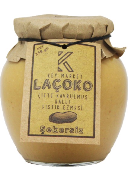 350 Gram Şekersiz, Katkısız, Glutensiz, Doğal Çifte Kavrulmuş Ballı Yer Fıstığı Ezmesi (350 Gram)
