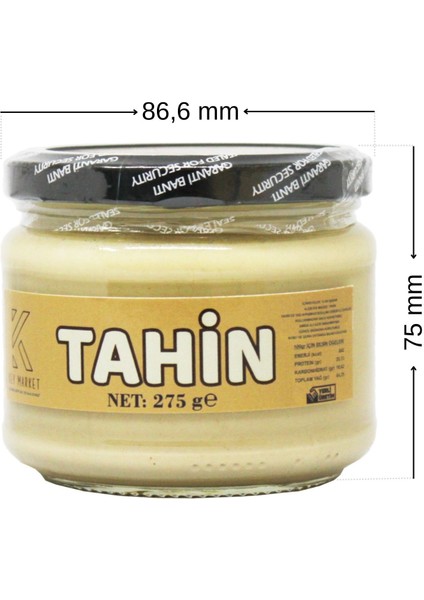 Laçoko 275 Gram Cam Kavanoz Tahin -%100 Doğal - Şekersiz- Katkısız - Veganlara Uygun - İnce Öğütülmüş Susam - Geleneksel Lezzet - Kahvaltı İçin İdeal - Pekmezle Karıştırılabilir - Demir Kaynağı