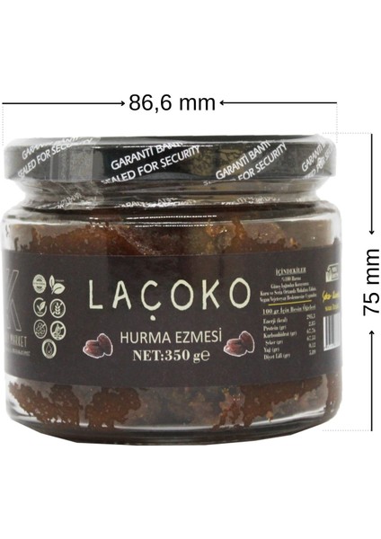 350 Gram Şekersiz, Katkısız, Vegan, Doğal Hurma Ezmesi – Hurma Dolgusu- Hurma Püresi