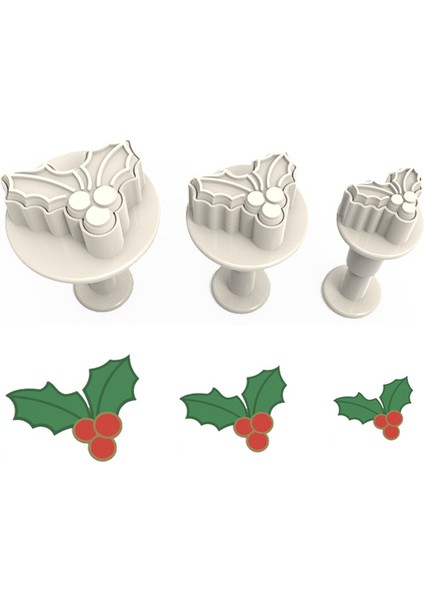 Çobanpüskülü Yılbaşı Basmalı (Enjektörlü) Kopat Kurabiye Kalıbı – 3'Lü