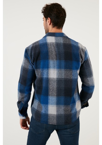 Regular Fit Ekose Desenli Pamuklu Oduncu Gömlek Erkek Gömlek 5896602