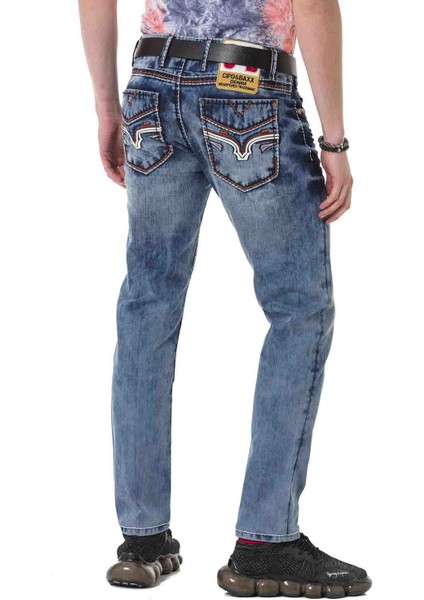 CD729 Cep Nakış Detaylı Basic Jeans Pantolon