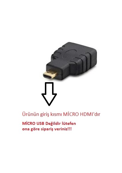 Micro HDMI To HDMI Adaptör Çevirici Mikro Dönüştürücü