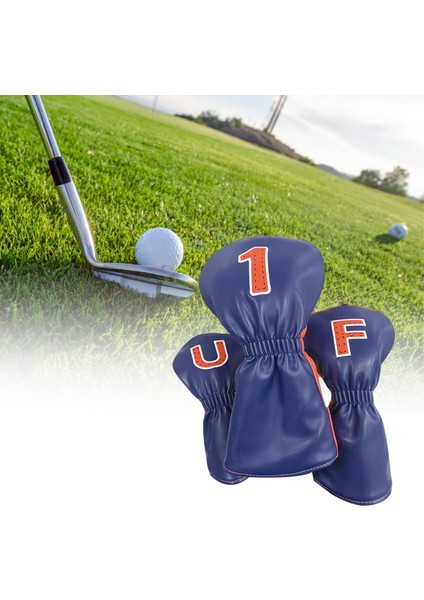 3pcs Pu Wood Golf Kafası Erkekleri Kapsar Kadınlar Evrensel Golf Kulübü Baş Mavi Turuncu Kaplar (Yurt Dışından) fiyatları