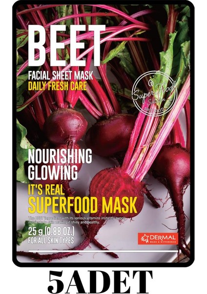 Besleyici ve Canlandırıcı Pancar Maskesi X5 Adet