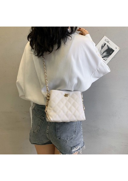 Juhui Store Trendy Bayan Omuz Çantaları Pu Deri Kalın Zincir El Çantası (Yurt Dışından)