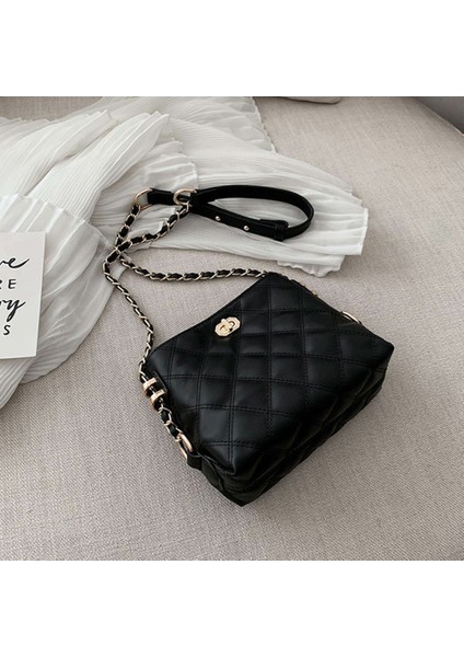 Juhui Store Trendy Bayan Omuz Çantaları Pu Deri Kalın Zincir El Çantası (Yurt Dışından)