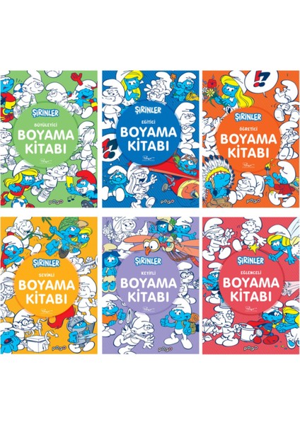 Şirinler Boyama Kitapları 6 Kitap Takım (Ciltli)