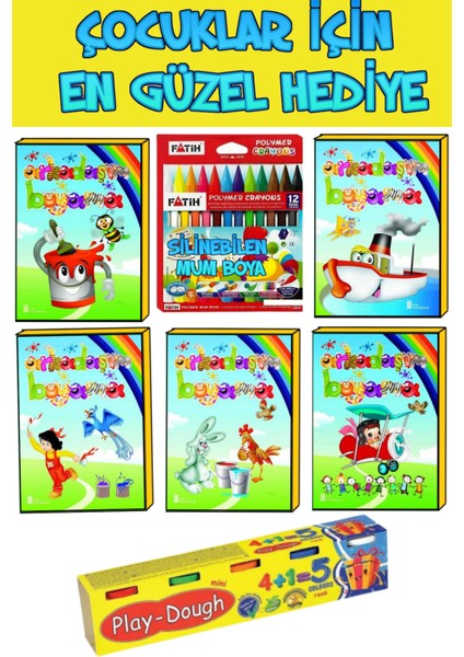 3-6 Yaşa Uygun Boyama Seti+Oyun Hamuru (Ciltli)