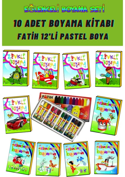 3-6 Yaşa Uygun Renkli Dünyam Boyamalar+Pastel Boya (Ciltli)